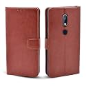 Pikkme Nokia 7.1 Case | Brown Leather Finish | Inside TPU with Card Pockets | Wallet Stand | Shock Proof | Magnetic Closure | 360 Degree Complete Protection Flip Cover for Nokia 7.1