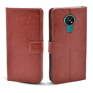 pikkme nokia 72 flip cover leather wallet case amp cover shockproof tpu for nokia 72 brown