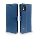 Pikkme Nokia C12 / Nokia C12 Pro Flip Cover Leather Finish | Inside TPU with Card Pockets | Wallet Stand and Shock Proof | Complete Protection Flip Case (Blue)