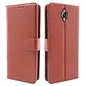 Pikkme Oneplus 3 / 3T Flip Cover Magnetic Leather Wallet Case Shockproof TPU for Oneplus 3 / 3T (Brown)