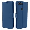 Pikkme Oneplus 5T Flip Case Leather Finish | Inside TPU with Card Pockets | Wallet Stand and Shock Proof | Magnetic Closing | Complete Protection Flip Cover for Oneplus 5T (Blue)
