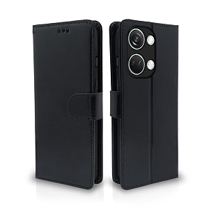 pikkme oneplus nord 3 5g flip cover leather finish  inside tpu with card pockets  wallet stand and shock proof  complete protection flip case black