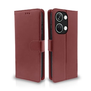 pikkme oneplus nord 3 5g flip cover leather finish  inside tpu with card pockets  wallet stand and shock proof  complete protection flip case brown
