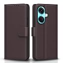 Pikkme OnePlus Nord Ce 3 5G Flip Cover Leather Finish | Inside TPU with Card Pockets | Wallet Stand and Shock Proof | Complete Protection Flip Case (Coffee)