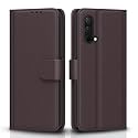 Pikkme OnePlus Nord Ce 5G Flip Cover Leather Finish | Inside TPU with Card Pockets | Wallet Stand and Shock Proof | Complete Protection Flip Case (Coffee)