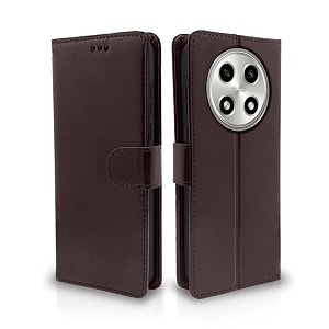 pikkme oppo a2 pro 5g flip cover leather finish  inside tpu with card pockets  wallet stand and shock proof  complete protection flip case coffee