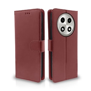 pikkme oppo a2 pro 5g flip cover leather finish  inside tpu with card pockets  wallet stand and shock proof  complete protection flip case brown