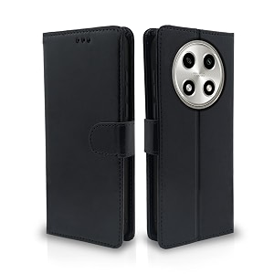 pikkme oppo a2 pro 5g flip cover leather finish  inside tpu with card pockets  wallet stand and shock proof  complete protection flip case black