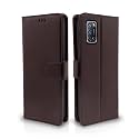 Pikkme Oppo A52 Flip Case Leather Finish | Inside TPU with Card Pockets | Wallet Stand and Shock Proof | Magnetic Closing | Complete Protection Flip Cover for Oppo A52 (Coffee)