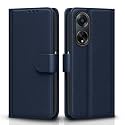 Pikkme Oppo F23 5G Flip Cover Leather Finish | Inside TPU with Card Pockets | Wallet Stand and Shock Proof | Complete Protection Flip Case (Blue)