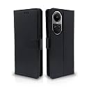 Pikkme Oppo Reno 10 5G Flip Cover Leather Finish | Inside TPU with Card Pockets | Wallet Stand and Shock Proof | Complete Protection Flip Case (Black)