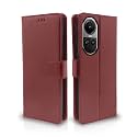 Pikkme Oppo Reno 10 5G Flip Cover Leather Finish | Inside TPU with Card Pockets | Wallet Stand and Shock Proof | Complete Protection Flip Case (Brown)