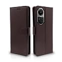 Pikkme Oppo Reno 10 5G Flip Cover Leather Finish | Inside TPU with Card Pockets | Wallet Stand and Shock Proof | Complete Protection Flip Case (Coffee)