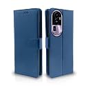 Pikkme Oppo Reno 10 Pro Plus 5G Flip Cover Leather Finish | Inside TPU with Card Pockets | Wallet Stand and Shock Proof | Complete Protection Flip Case (Blue)