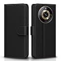 Pikkme Realme 11 Pro / 11 Pro Plus 5G / Narzo 60 Pro 5G Flip Cover Leather Finish | Inside TPU with Card Pockets | Wallet Stand and Shock Proof | Complete Protection Flip Case (Black)
