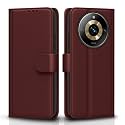 Pikkme Realme 11 Pro / 11 Pro Plus 5G / Narzo 60 Pro 5G Flip Cover Leather Finish | Inside TPU with Card Pockets | Wallet Stand and Shock Proof | Complete Protection Flip Case (Brown)