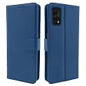 Pikkme Realme 7 Pro Flip Case Leather Finish | Inside TPU with Card Pockets | Wallet Stand and Shock Proof | Magnetic Closing | Complete Protection Flip Cover for Realme 7 Pro (Blue)