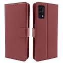 Pikkme Realme 7 Pro Flip Case Leather Finish | Inside TPU with Card Pockets | Wallet Stand and Shock Proof | Magnetic Closing | Complete Protection Flip Cover for Realme 7 Pro (Brown)