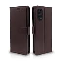Pikkme Realme 7 Pro Flip Case Leather Finish | Inside TPU with Card Pockets | Wallet Stand and Shock Proof | Magnetic Closing | Complete Protection Flip Cover for Realme 7 Pro (Coffee)