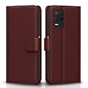 Pikkme Realme 9 5G / 8s 5G / 8 5G / Narzo 30 5G Flip Case Leather Finish | Inside TPU with Card Pockets | Wallet Stand and Shock Proof | Magnetic Closing | Complete Protection Flip Cover (Brown)