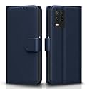Pikkme Realme 9 5G / 8s 5G / 8 5G / Narzo 30 5G Flip Case Leather Finish | Inside TPU with Card Pockets | Wallet Stand and Shock Proof | Magnetic Closing | Complete Protection Flip Cover (Blue)