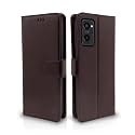 Pikkme Realme 9i Flip Case Leather Finish | Inside TPU with Card Pockets | Wallet Stand and Shock Proof | Magnetic Closing | Complete Protection Flip Cover for Realme 9i (Coffee)