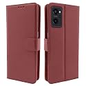 Pikkme Realme 9i Flip Case Leather Finish | Inside TPU with Card Pockets | Wallet Stand and Shock Proof | Magnetic Closing | Complete Protection Flip Cover for Realme 9i (Brown)