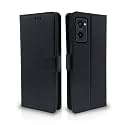 Pikkme Realme 9i Flip Case Leather Finish | Inside TPU with Card Pockets | Wallet Stand and Shock Proof | Magnetic Closing | Complete Protection Flip Cover for Realme 9i (Black)