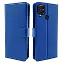 Pikkme Realme C15 Flip Cover Magnetic Leather Wallet Case Shockproof TPU for Realme C15 (Blue)