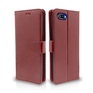pikkme realme c2 flip case leather finish  inside tpu with card pockets  wallet stand and shock proof  magnetic closing  complete protection flip cover for realme c2 brown