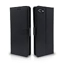 Pikkme Realme C2 Flip Case Leather Finish | Inside TPU with Card Pockets | Wallet Stand and Shock Proof | Magnetic Closing | Complete Protection Flip Cover for Realme C2 (Black)