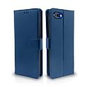 Pikkme Realme C2 Flip Case Leather Finish | Inside TPU with Card Pockets | Wallet Stand and Shock Proof | Magnetic Closing | Complete Protection Flip Cover for Realme C2 (Blue)