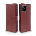 Pikkme Realme Narzo 50A Prime Flip Case Leather Finish | Inside TPU with Card Pockets | Wallet Stand and Shock Proof | Magnetic Closing | Complete Protection Flip Cover (Brown)