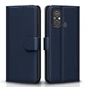 Pikkme Redmi 12C / Poco C55 Flip Cover Leather Finish | Inside TPU with Card Pockets | Wallet Stand and Shock Proof | Complete Protection Flip Case (Blue)