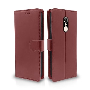 pikkme redmi 5 flip cover leather finish  inside tpu with card pockets  wallet stand and shock proof  complete protection flip case brown