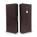 Pikkme Redmi 5 Flip Cover Leather Finish | Inside TPU with Card Pockets | Wallet Stand and Shock Proof | Complete Protection Flip Case (Coffee)