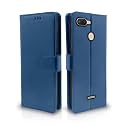 Pikkme Redmi 6 Flip Cover Leather Finish | Inside TPU with Card Pockets | Wallet Stand and Shock Proof | Complete Protection Flip Case (Blue)