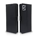 Pikkme Redmi K50i Flip Case Leather Finish | Inside TPU with Card Pockets | Wallet Stand and Shock Proof | Magnetic Closing | Complete Protection Flip Cover for Redmi K50i (Black)