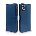 Pikkme Redmi K50i Flip Case Leather Finish | Inside TPU with Card Pockets | Wallet Stand and Shock Proof | Magnetic Closing | Complete Protection Flip Cover for Redmi K50i (Blue)
