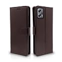 Pikkme Redmi K50i Flip Case Leather Finish | Inside TPU with Card Pockets | Wallet Stand and Shock Proof | Magnetic Closing | Complete Protection Flip Cover for Redmi K50i (Coffee)