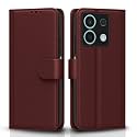 Pikkme Redmi Note 13 5G Flip Cover Leather Finish | Inside TPU with Card Pockets | Wallet Stand and Shock Proof | Complete Protection Flip Case (Brown)