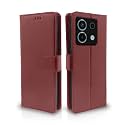 Pikkme Redmi Note 13 Pro 5G Flip Cover Leather Finish | Inside TPU with Card Pockets | Wallet Stand and Shock Proof | Complete Protection Flip Case (Brown)