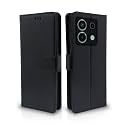 Pikkme Redmi Note 13 Pro 5G Flip Cover Leather Finish | Inside TPU with Card Pockets | Wallet Stand and Shock Proof | Complete Protection Flip Case (Black)