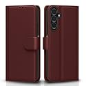 Pikkme Samsung Galaxy A25 5G Flip Cover Leather Finish | Inside TPU with Card Pockets | Wallet Stand and Shock Proof | Magnetic Closing | Complete Protection Flip Case (Brown)