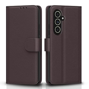 pikkme samsung galaxy a54 5g flip cover leather finish  inside tpu with card pockets  wallet stand and shock proof  complete protection flip case coffee
