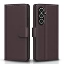 Pikkme Samsung Galaxy A54 5G Flip Cover Leather Finish | Inside TPU with Card Pockets | Wallet Stand and Shock Proof | Complete Protection Flip Case (Coffee)