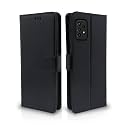 Pikkme Samsung Galaxy A72 Flip Case Leather Finish | Inside TPU with Card Pockets | Wallet Stand and Shock Proof | Magnetic Closing | Complete Protection Flip Cover for Samsung Galaxy A72 (Black)