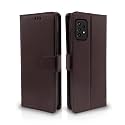 Pikkme Samsung Galaxy A72 Flip Case Leather Finish | Inside TPU with Card Pockets | Wallet Stand and Shock Proof | Magnetic Closing | Complete Protection Flip Cover for Samsung Galaxy A72 (Coffee)