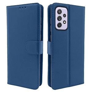pikkme samsung galaxy a72 vintage flip cover leather wallet case amp cover shockproof tpu for samsung galaxy a72 blue
