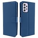 Pikkme Samsung Galaxy A72 Vintage Flip Cover Leather Wallet Case &amp; Cover Shockproof TPU for Samsung Galaxy A72 (Blue)